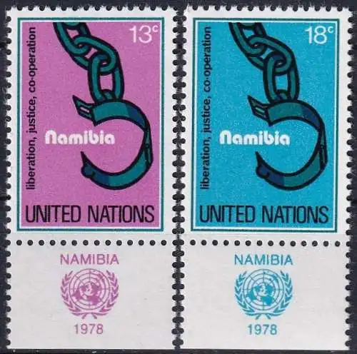 UNO NEW YORK 1978 Mi-Nr. 320/21 TAB ** MNH