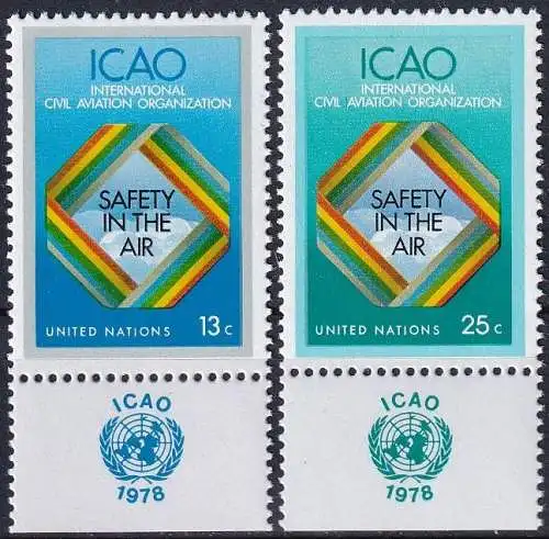 UNO NEW YORK 1978 Mi-Nr. 322/23 TAB ** MNH