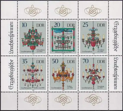 DDR 1989 Mi-Nr. 3289/94 Kleinbogen ** MNH
