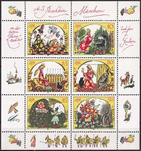 DDR 1984 Mi-Nr. 2914/19 Kleinbogen ** MNH