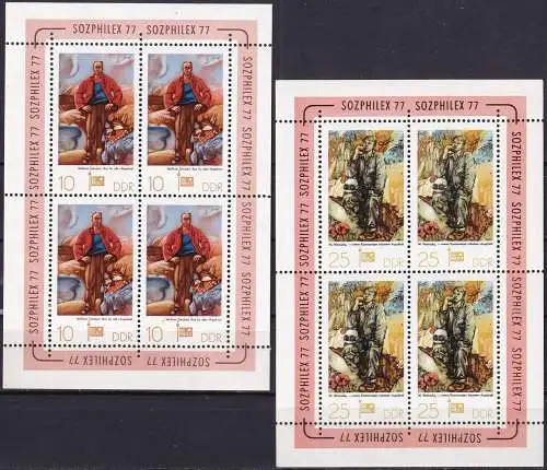 DDR 1977 Mi-Nr. 2247/48 Kleinbogen ** MNH