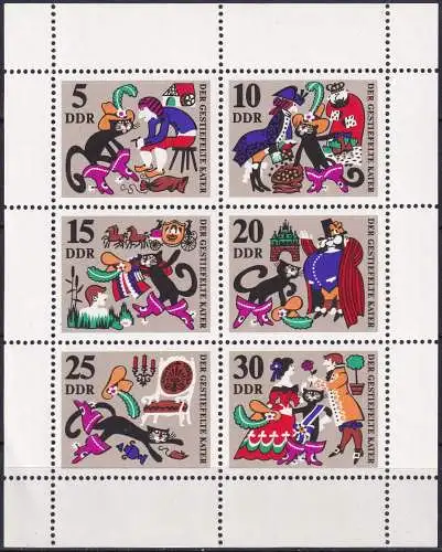 DDR 1968 Mi-Nr. 1426/31 Kleinbogen ** MNH