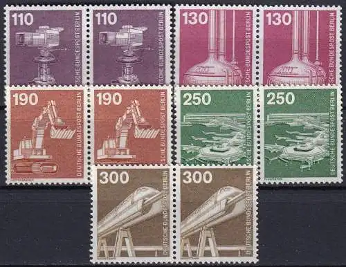 BERLIN 1982 Mi-Nr. 668/72 waagerechte Paare ** MNH