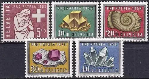 SCHWEIZ 1958 Mi-Nr. 657/61 ** MNH