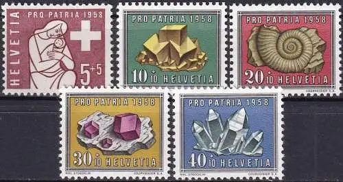 SCHWEIZ 1958 Mi-Nr. 657/61 ** MNH