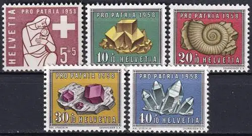 SCHWEIZ 1958 Mi-Nr. 657/61 ** MNH