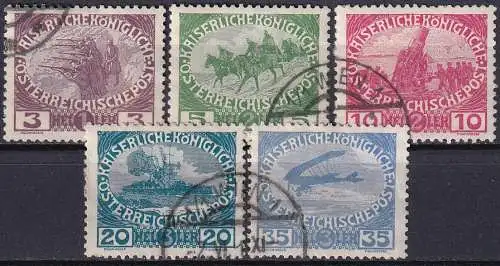 ÖSTERREICH 1915 Mi-Nr. 180/84 o used
