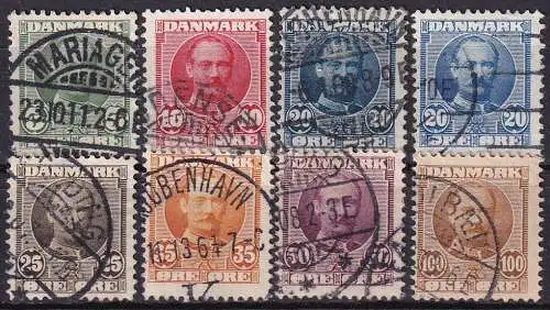 DÄNEMARK 1907 Mi-Nr. 53/59 o used