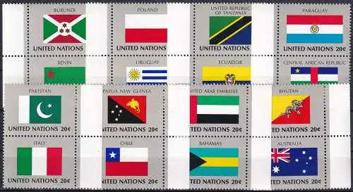 UNO NEW YORK 1984 Mi-Nr. 448/63 Seitenränder ** MNH