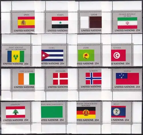 UNO NEW YORK 1988 Mi-Nr. 553/68 Eckrand ** MNH