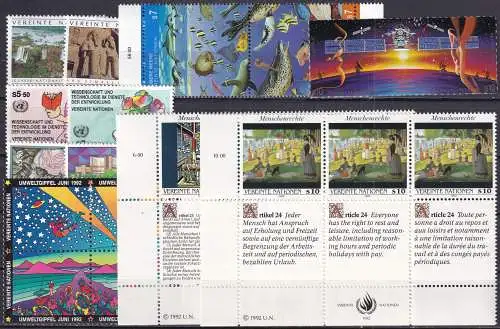 UNO WIEN 1992 Mi-Nr. 125-140 kompletter Jahrgang/complete year set ** MNH
