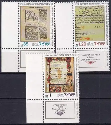 ISRAEL 1992 Mi-Nr. 1236/38 ** MNH