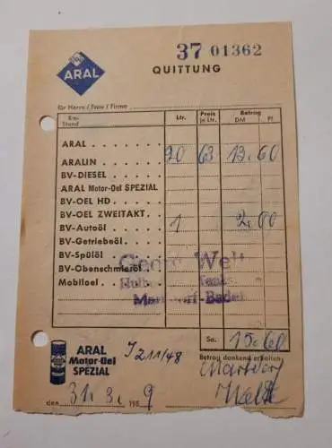 Aral Tankstelle- Markdorf Baden - 31.03.1959