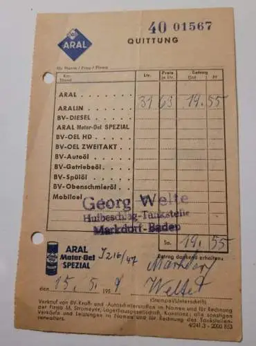 Aral Tankstelle- Markdorf Baden - 15.05.1959