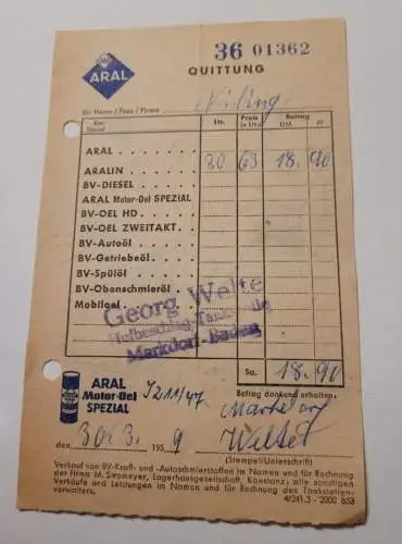 Aral Tankstelle- Markdorf Baden - 30.03.1959