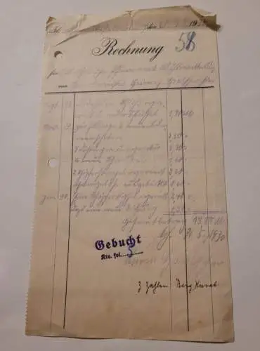 Rechnung 1930