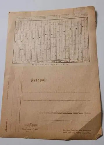 Feldpost + Kalender 1944