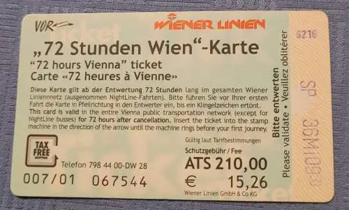 72 Stunden Wien Karte