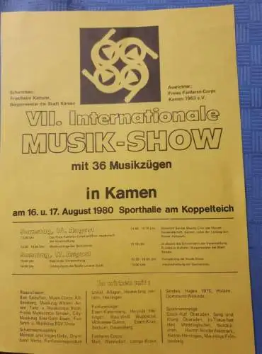 VII. Internationale Musik Show mit 36 Musikzügen in Kamen 1980