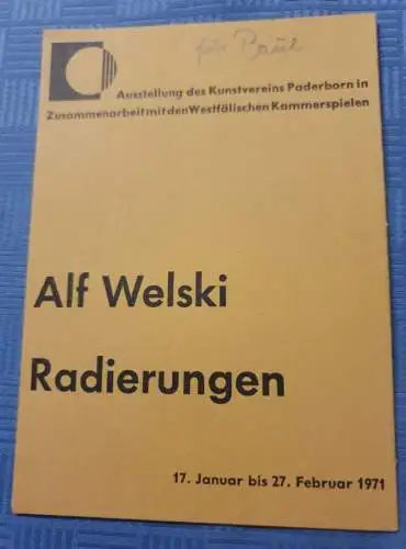 Alf Welski - Radierungen - 1971