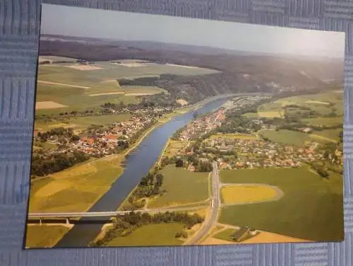 Herstelle und Würgassen (Weser) mit neuer Weserbrücke