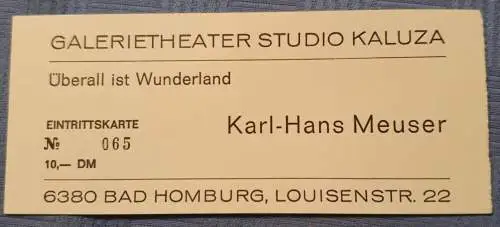 Galerietheater Studio Kaluza - Bad Homburg - Überall ist Wunderland