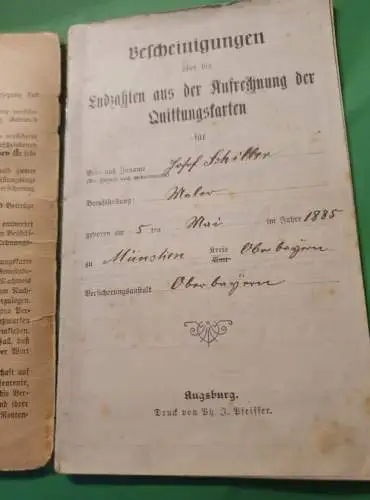 Bescheinigungen 1885