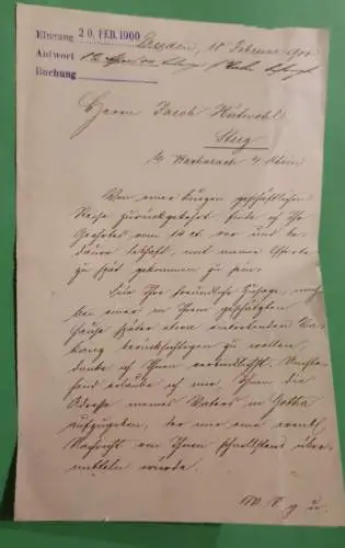 Brief von 1900