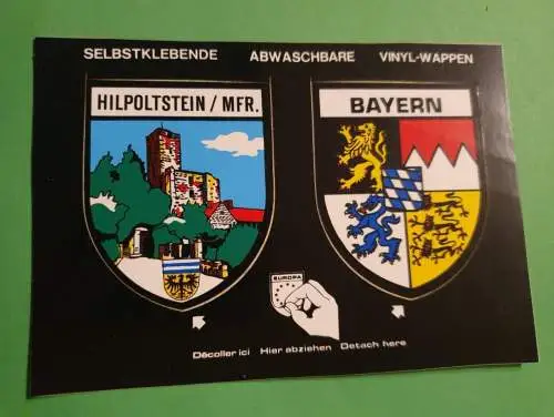 Selbstklebende Abwaschbare Wappen - Hilpoltstein - Bayern