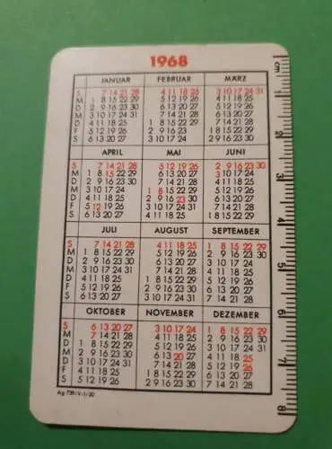 Taschenkalender - Pelzhaus Stöcker - 1968