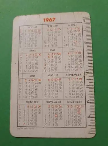 Taschenkalender - Wilhelm Thiede Aschersleben - 1967