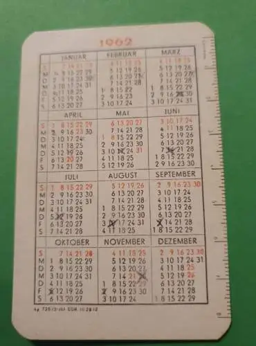 Kalender 1962