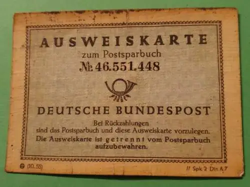 Ausweiskarte - Postsparbuch