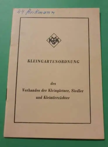 Kleingartenordnung