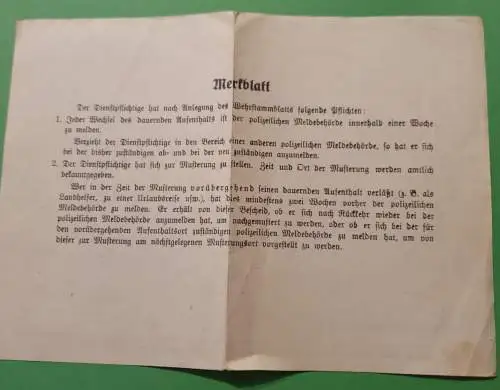 Anmeldebescheinigung 1939 - Jeßnitz/Anhalt