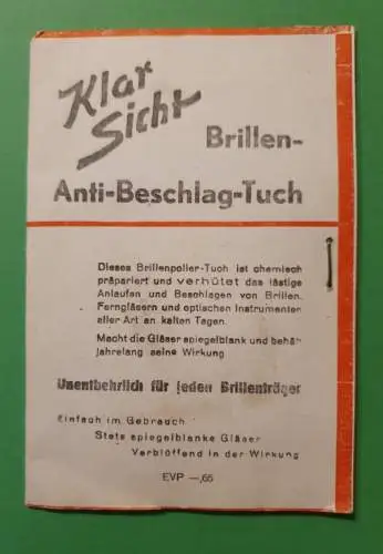 Altes - Klar Sicht - Brillen-Anti-Beschlag-Tuch