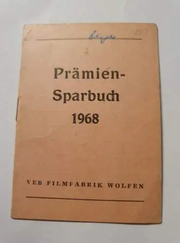 Prämien Sparbuch 1968