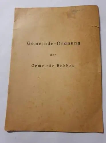 Gemeinde Ordnung der Gemeinde Bobbau