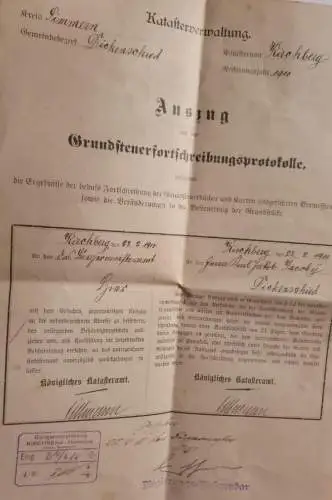 Auszug aus dem Grundsteuerfortschreibungsprotokolle 1910