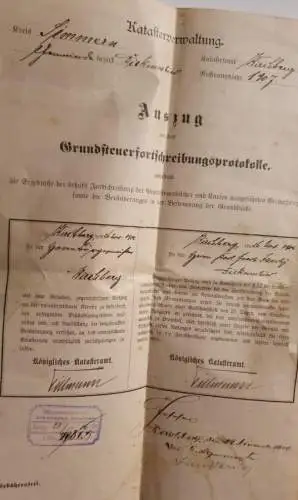 Auszug aus dem Grundsteuerfortschreibungsprotokolle 1907