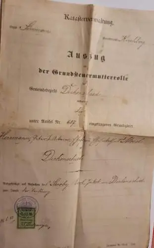 Auszug aus der Grundsteuermutterrolle Dickenschied - 1901