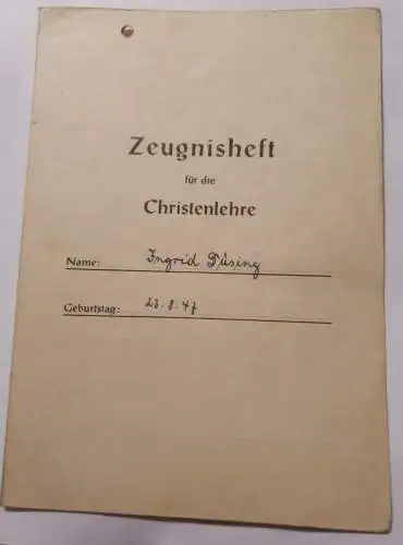 Zeugnisheft für die Christenlehre