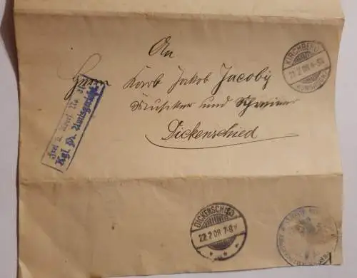 Brief Königliches Amtsgericht 1908