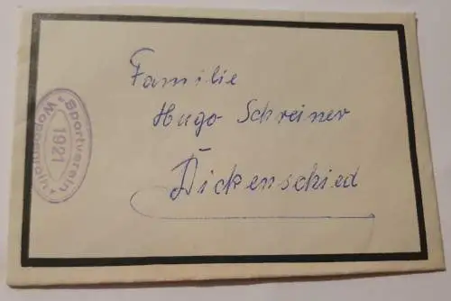 Alter Brief - Sportverein Woppenroth 1921