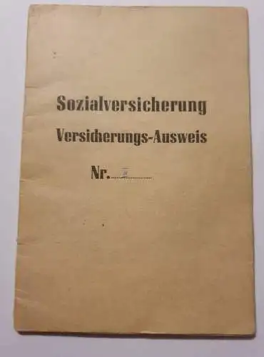 Sozialversicherung Versicherungs Ausweis - 1957