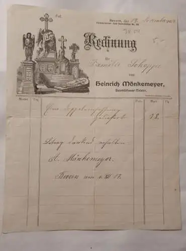 Heinrich Mönkemeyer - Rechnung - 1917