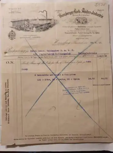 Heinsberger Korb u Weiden Industrie - Rechnung - 28.06.1912