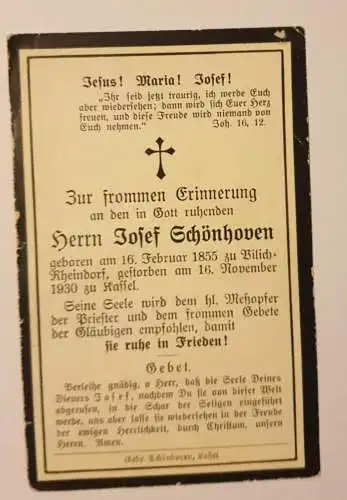 Sterbekarte - 1930 Kassel