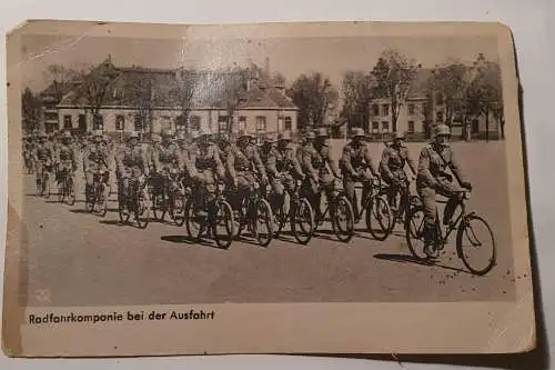 Wehrmacht - Radfahrkompanie bei der Ausfahrt - Feldpost