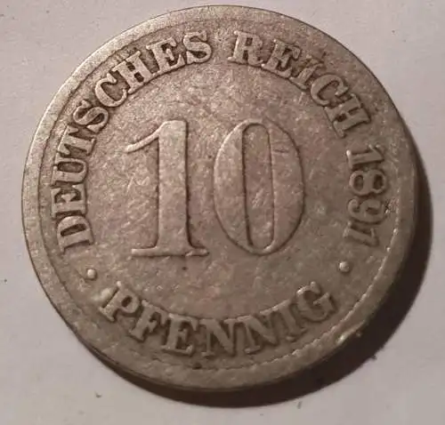 10 Pfennig - Deutsches Reich - 1891